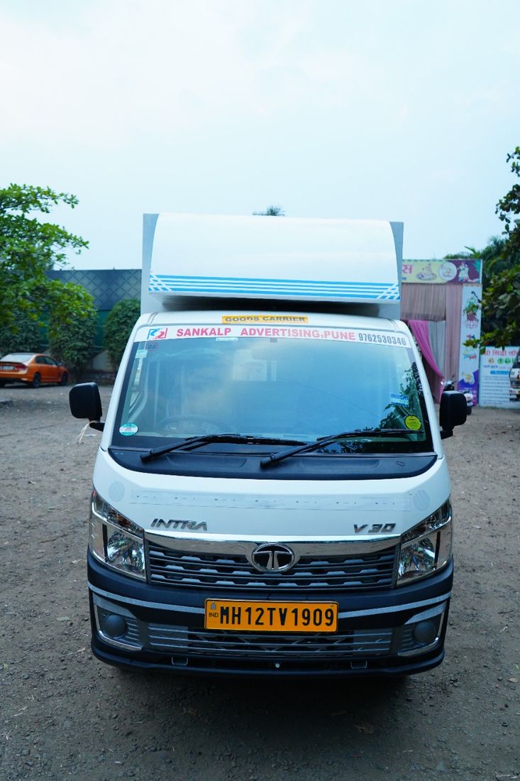 LED van running a video advertisement