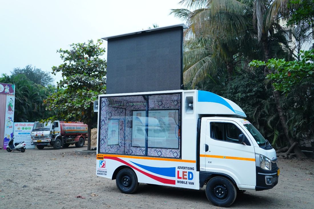 LED van set up for a road show