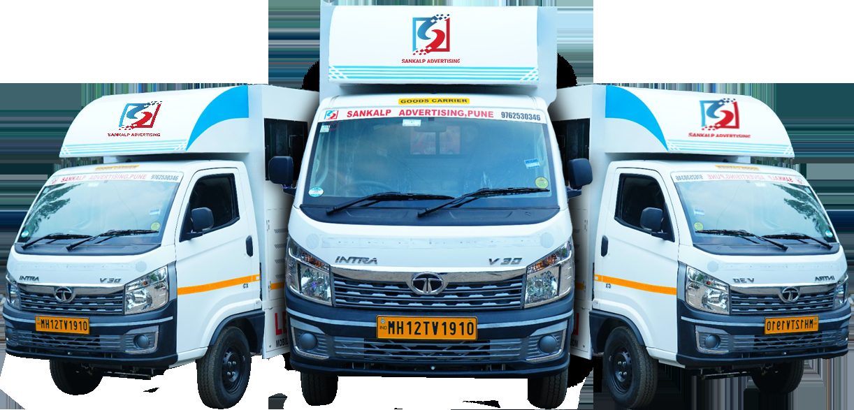 LED road show van fleet ready for a product launch tour